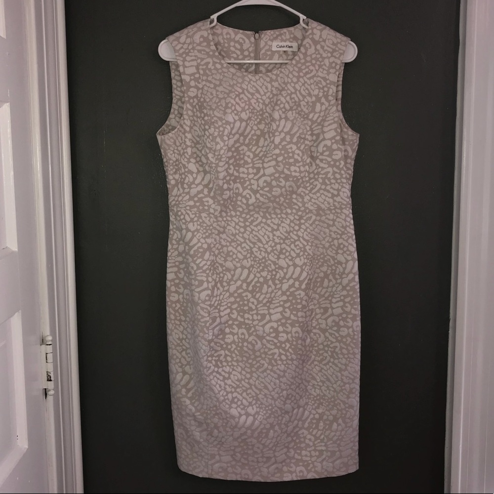 Calvin Klein Leopard Print Sheath Dress